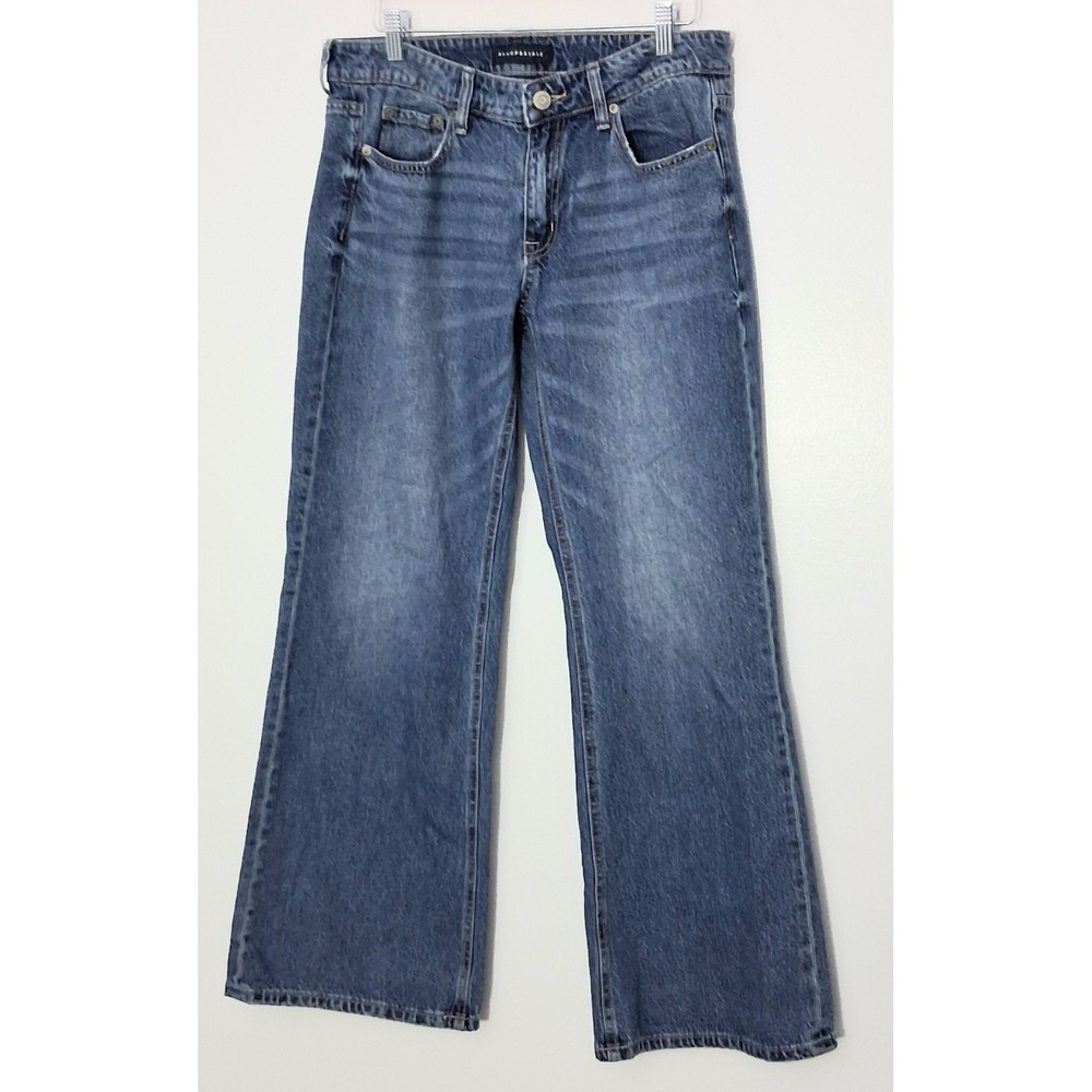 Aeropostale Jeans Womens Size 6 Baggy Flare Denim Low Rise Medium Wash Pre-owned